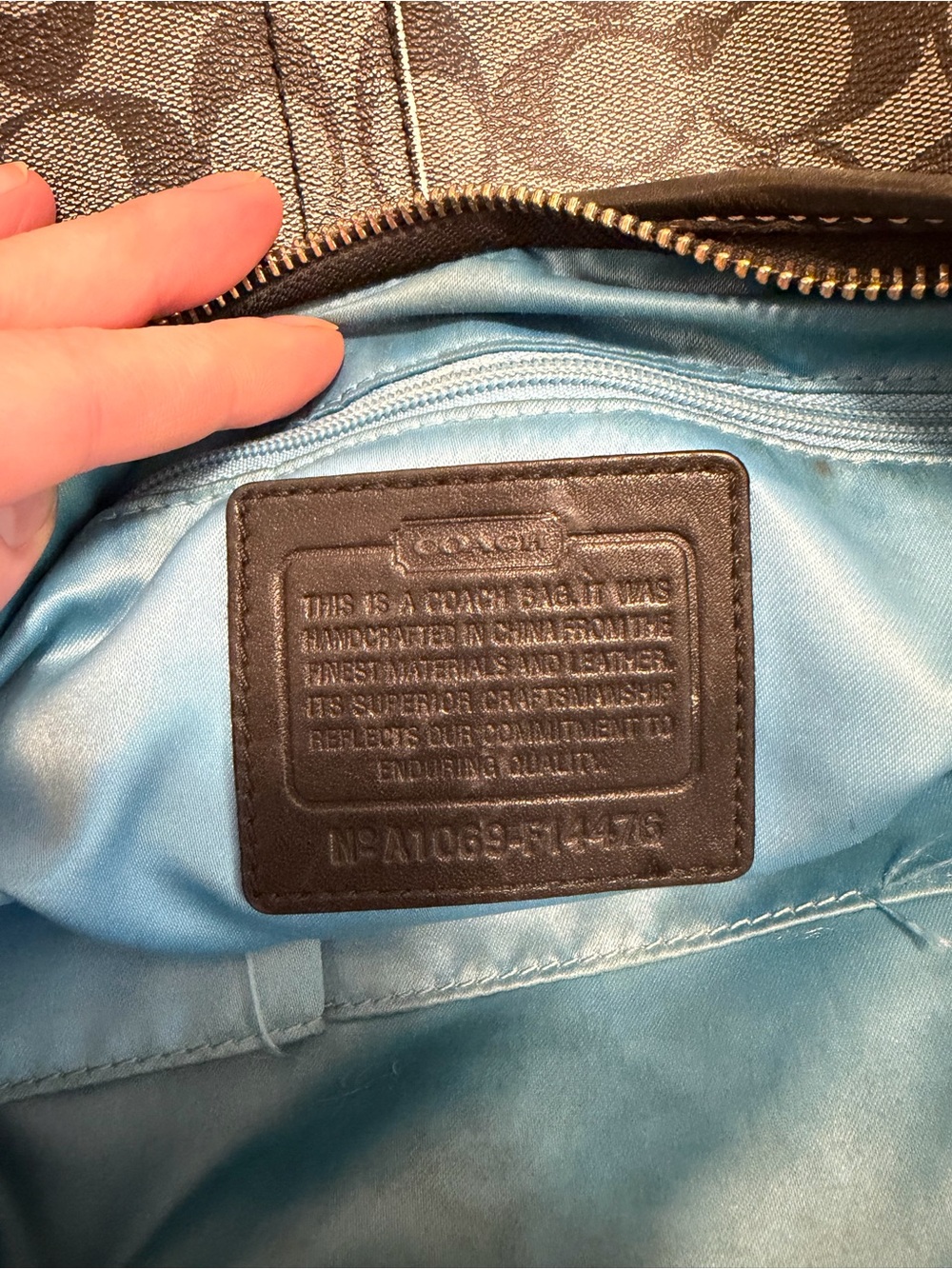 Coach Signature Stripe Hobo Shoulder Bag - Picture 8 of 12